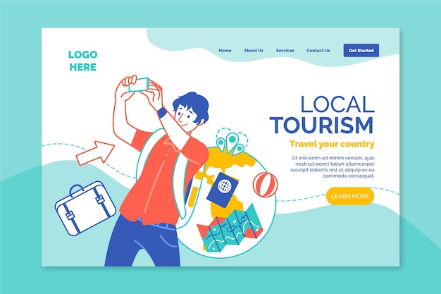 Modèle de page de destination pour le tourisme local