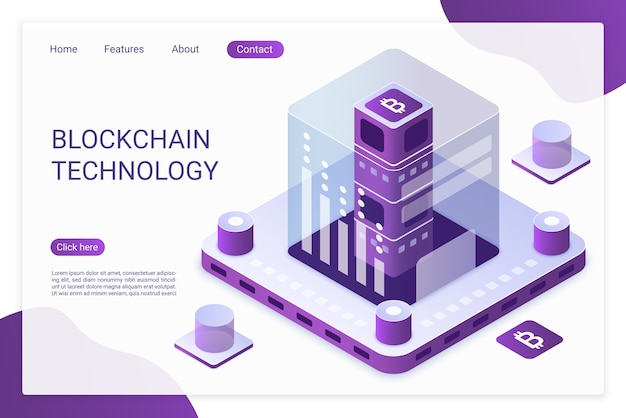 Modèle de page de la technologie Blockchain.