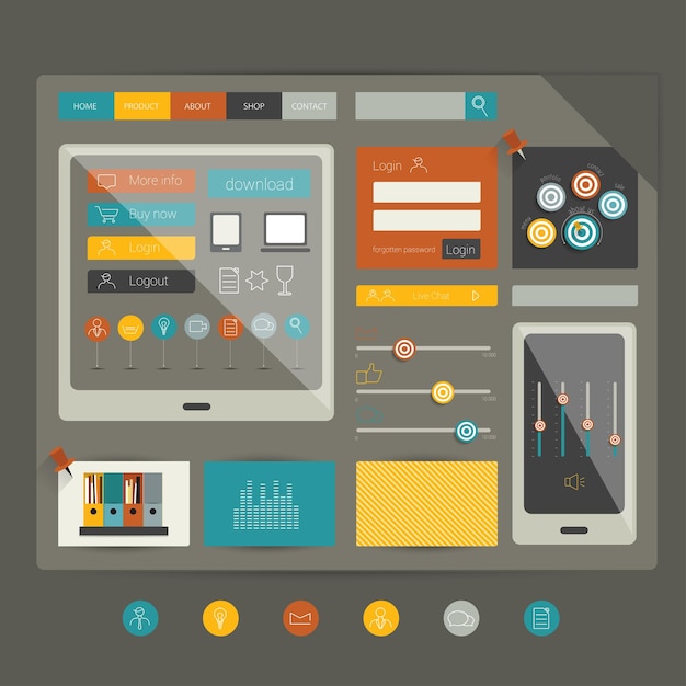 Vecteur modèle plat. infographie de l'interface utilisateur de tendance.