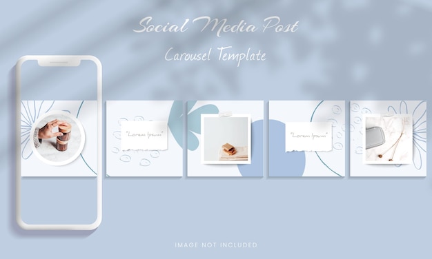 Vecteur modèle de publication de carrousel instagram sur les médias sociaux