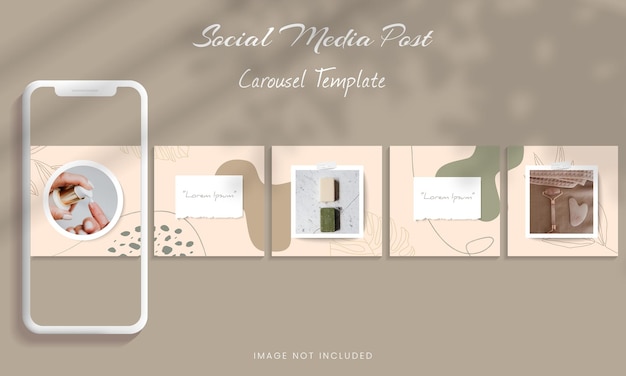 Vecteur modèle de publication de carrousel instagram sur les médias sociaux