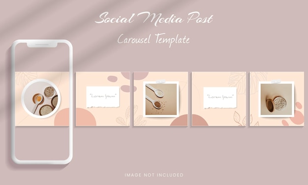 Vecteur modèle de publication de carrousel instagram sur les médias sociaux