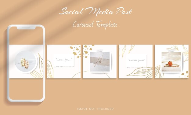 Vecteur modèle de publication de carrousel instagram sur les médias sociaux