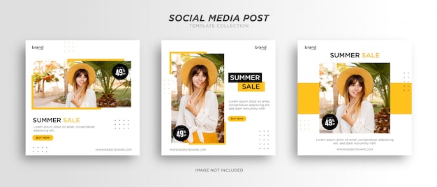 Modèle de publication sur les médias sociaux de vente d'été