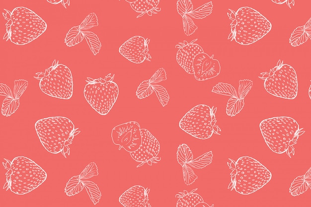 Modèle sans couture de fraise Doodle