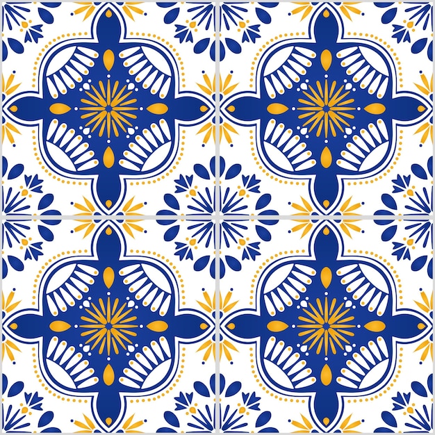 Modèle sans couture portugais ethnique azulejo