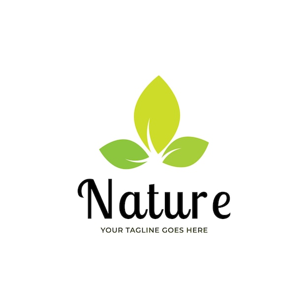 modèle vectoriel d'icône de logo de feuille de nature.