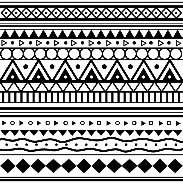 Modèles tribaux dessinés à la main isolé sur fond blanc.