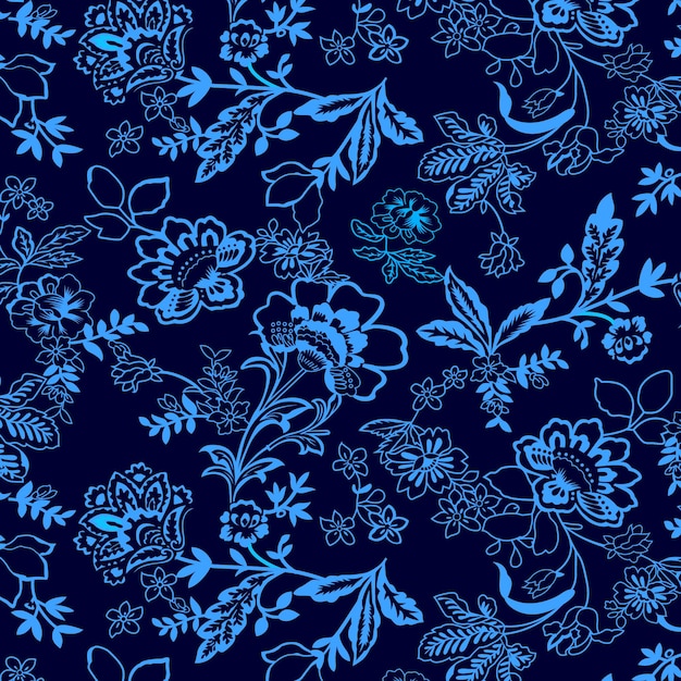 Motifs floraux sans soudure, motif coloré, crânes avec motifs floraux