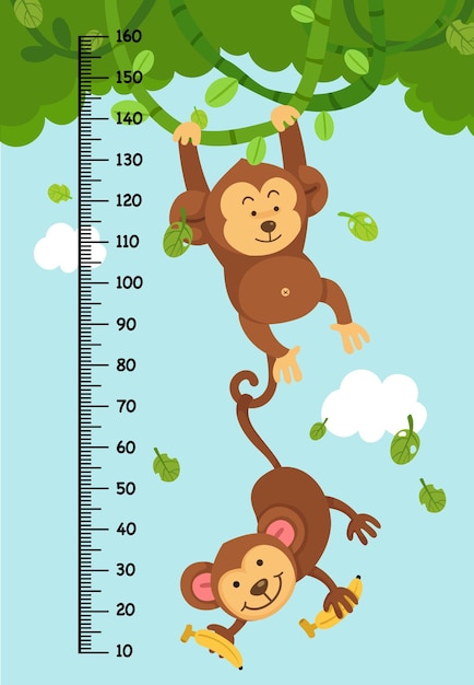 Mur de compteur avec illustration vectorielle de singe