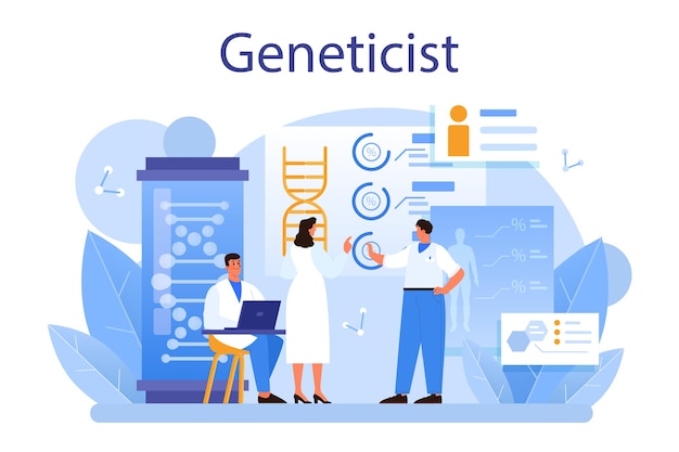 Notion de généticien. Technologie de la médecine et de la science. Scientifique