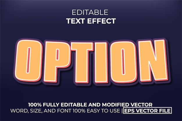 Option effet de texte facile à modifier