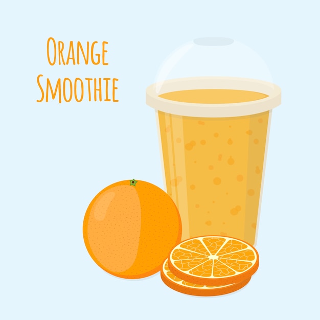 Vecteur orange détox sain smoothie