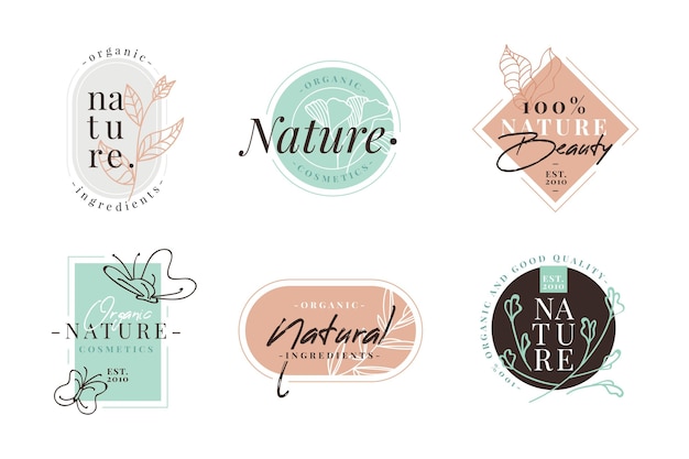 Pack de logo de cosmétiques nature