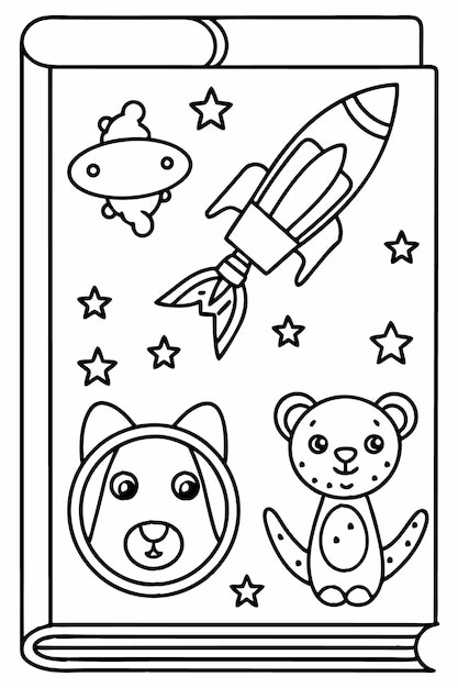 Vecteur des pages à colorier sur le thème de l'espace pour les enfants