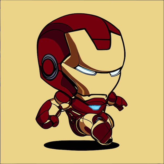 Vecteur un petit dessin à la main réaliste ironman illustration vectorielle plat 2