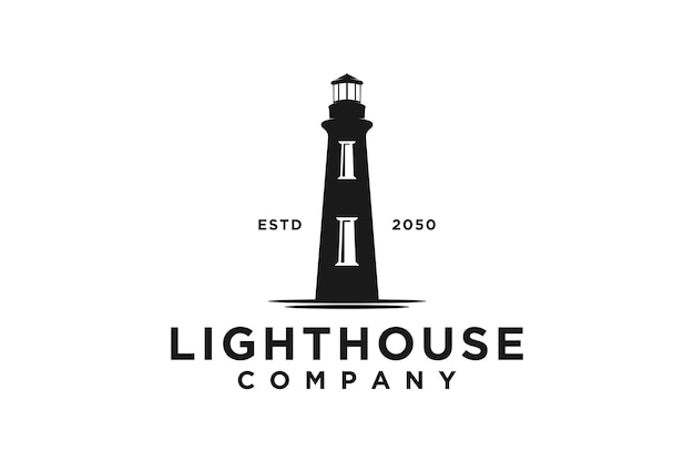 Phare Searchlight Beacon Tower Island Beach inspiration de conception de logo