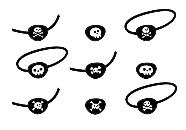 Pirate eye patch icône signe plat style design vector illustration isolé sur fond blanc