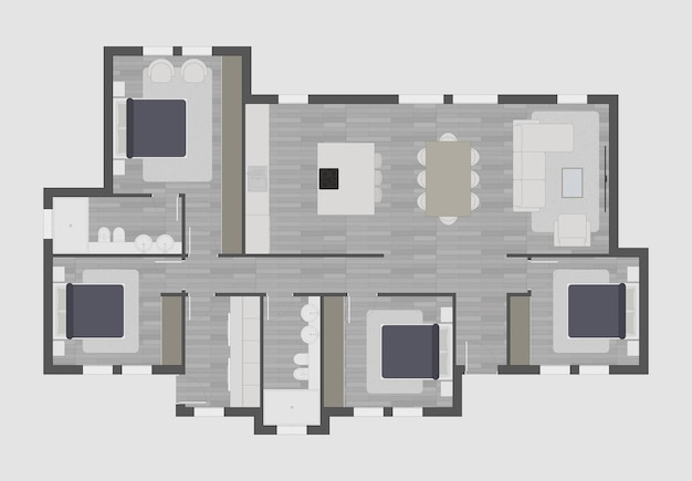 Vecteur plan de plancher