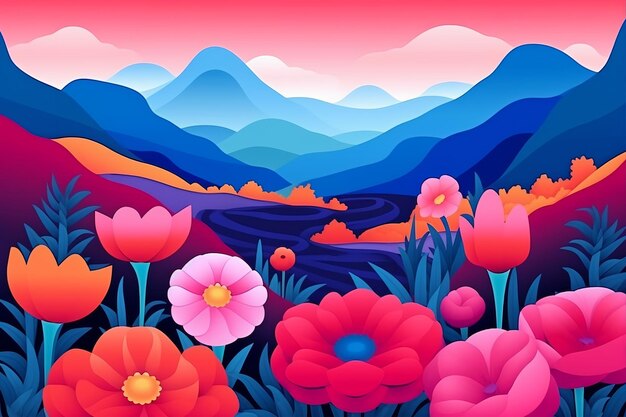 Les plantes des montagnes florales graphiques sans couture