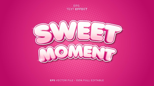 police d'effet de texte modifiable sweet moment