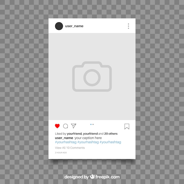 Poste Instagram avec fond transparent