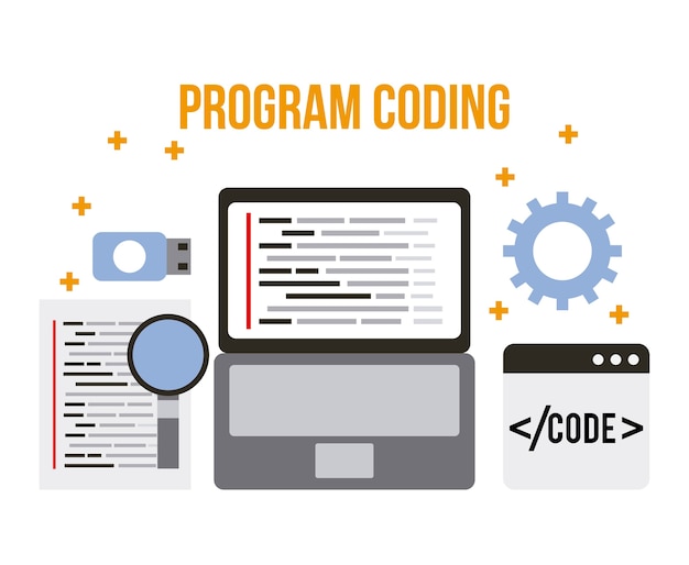 Vecteur programme codant wed processus de développement de logiciels de langage