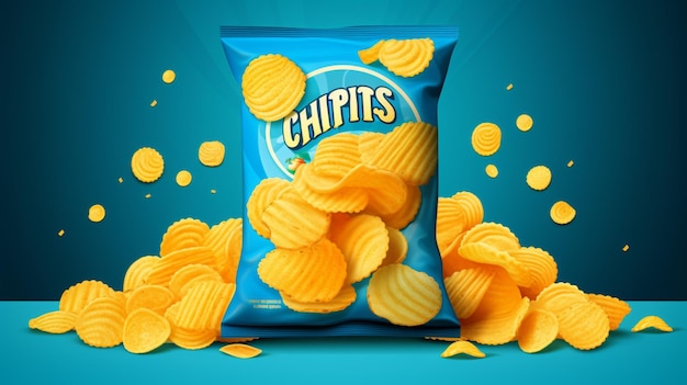 un sac de chips qui a le mot chips sur lui