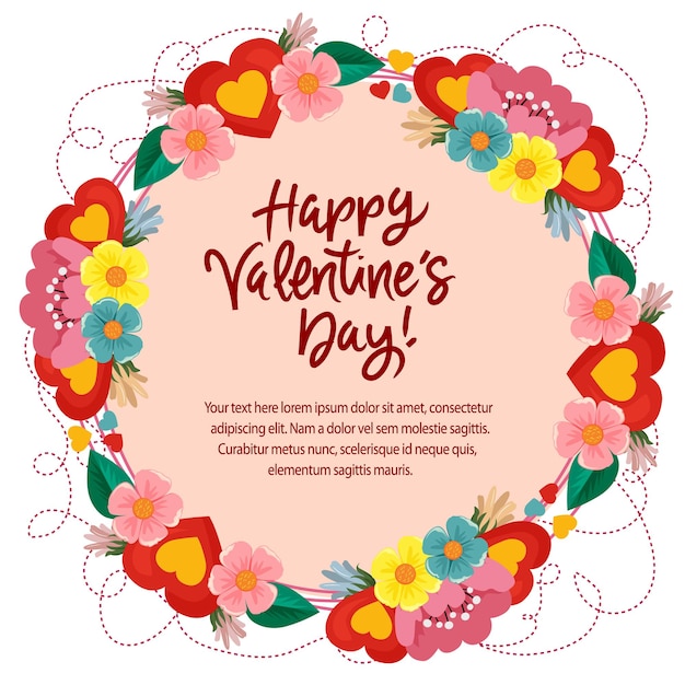 Saint-Valentin carte amour forme ronde texte