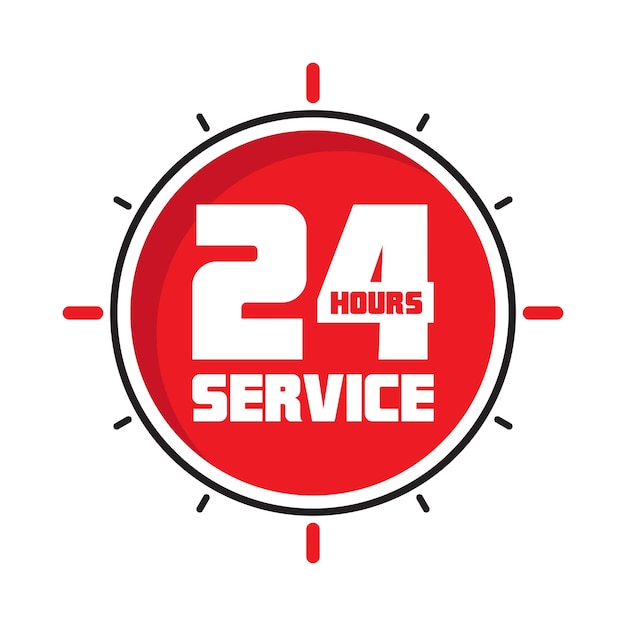 Service 24 heures sur 24, vecteur EPS 3