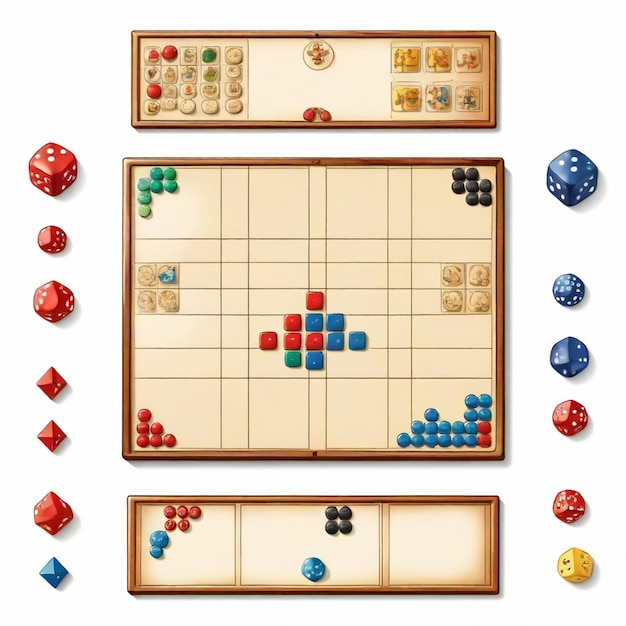 Vecteur set de vecteur de jeu de plateau fond blanc isolé un haut