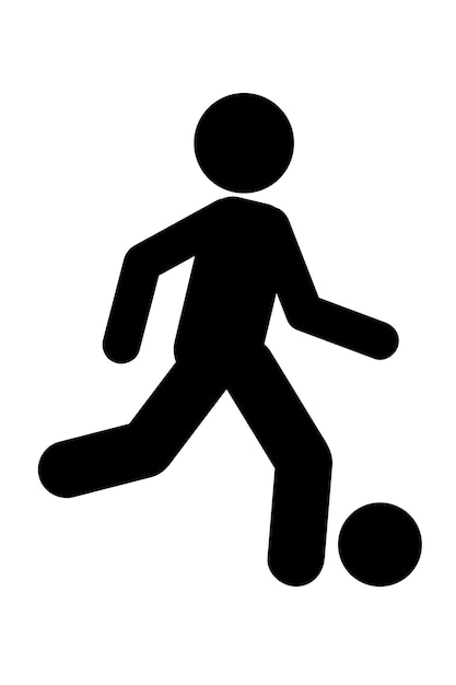 simple, vecteur, bâton, homme, stickman, football, football, football, isolé, blanc