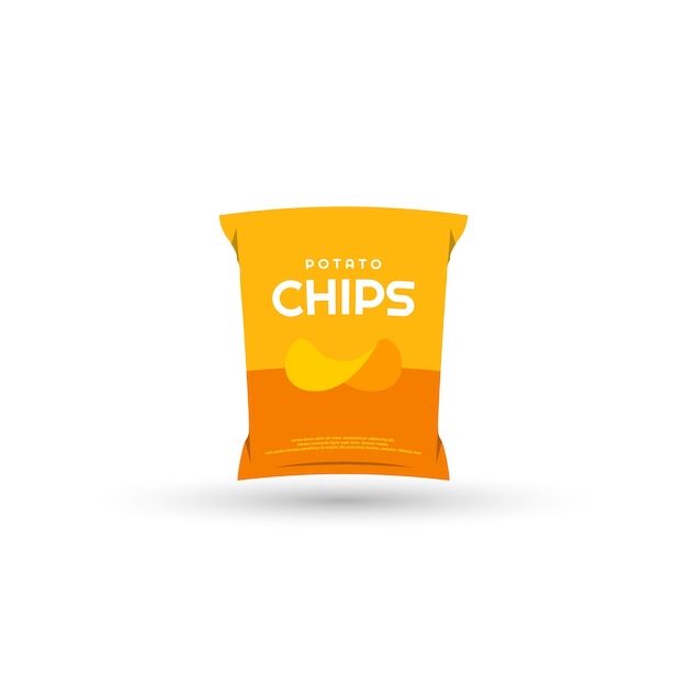 Vecteur snack chips sac de pommes de terre emballage en plastique logo illustration de conception vectorielle