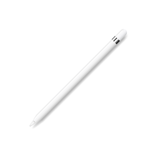 Vecteur stylet blanc pour tablette isolé sur blanc