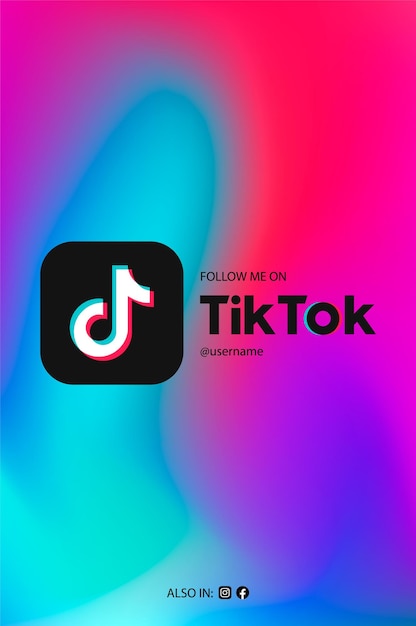 Suivez-moi sur fond coloré dégradé tik tok