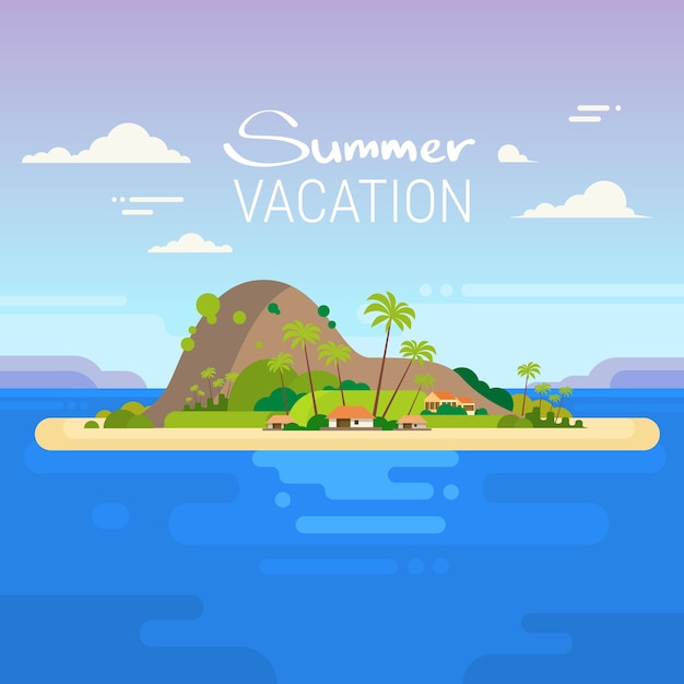 Vecteur summer vacation tropical ocean island