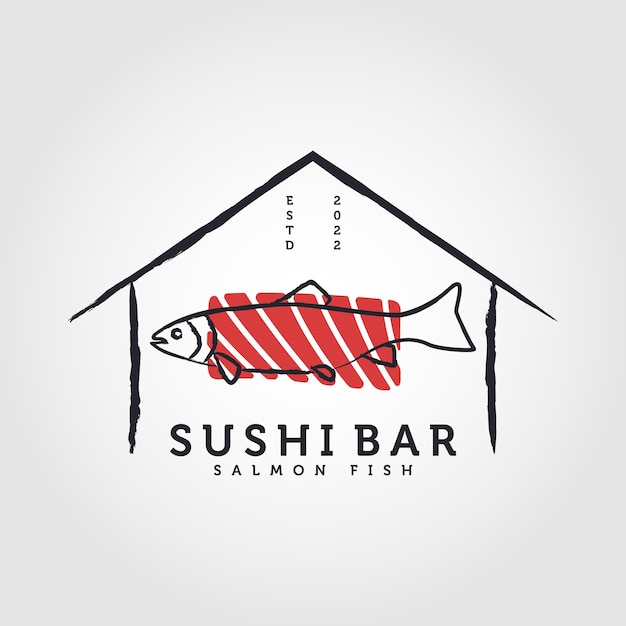 Sushi bar logo vector inspiration Japanese Seafood Japanese food shop