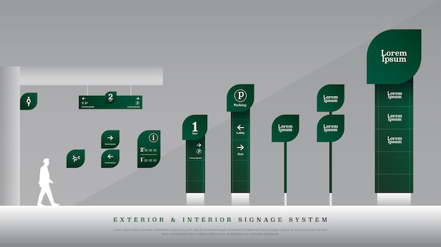 Vecteur système de signalisation extérieure et intérieure