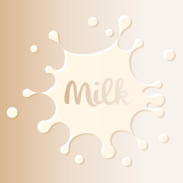 Tache de lait logo tache blanche sur fond de couleur laiteuse Illustration vectorielle de produit laitier design élément modèle