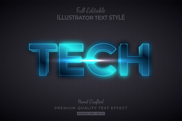 Technologie Effet de style de texte 3D modifiable Premium