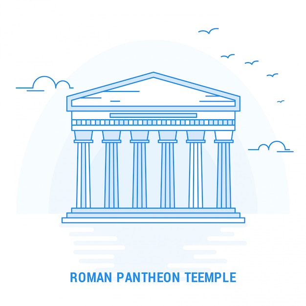 TEMPLE DE PANTHÉON ROMAIN Blue Landmark