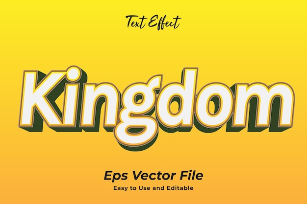 Text Effect Kingdom Vecteur Premium facile à utiliser et modifiable