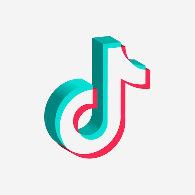 Tik tok logo 3d