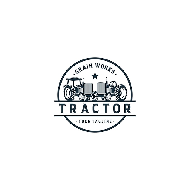 Tractor Farm Logo Template Stock Vecteur