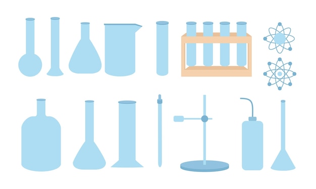 Vecteur tubes et flacons pour la recherche dans le thème scientifique et pédagogique du laboratoire