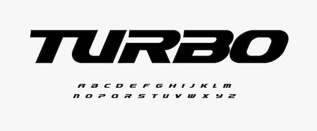 Turbo dynamique alphabet lourd et type de vitesse de police d'action pour le titre de course de vitesse de logo de sport moderne