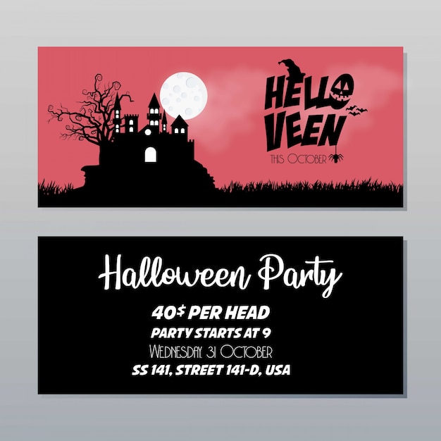 Vecteur de conception de brochure joyeux Halloween invitation