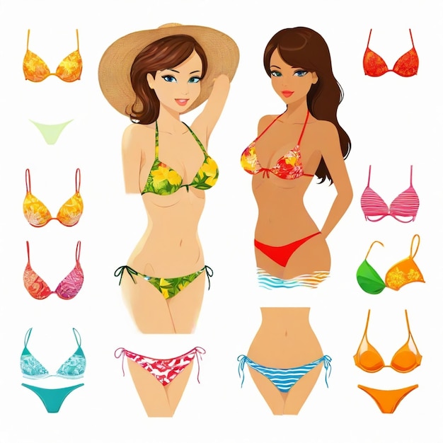 Vecteur vector de bikini sur fond blanc isolé une haute qualité