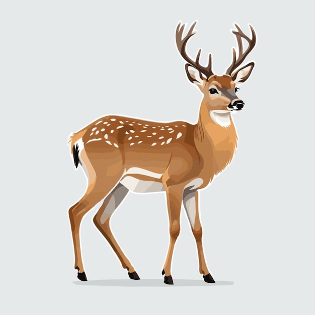 Vector de cerf doux sur fond blanc