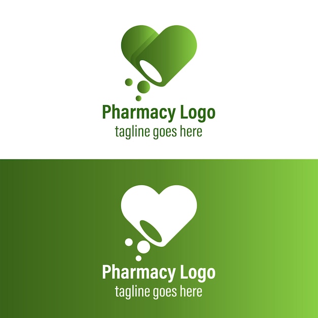 Vecteur vector de logo de pharmacie étonnant avec dégradé vert